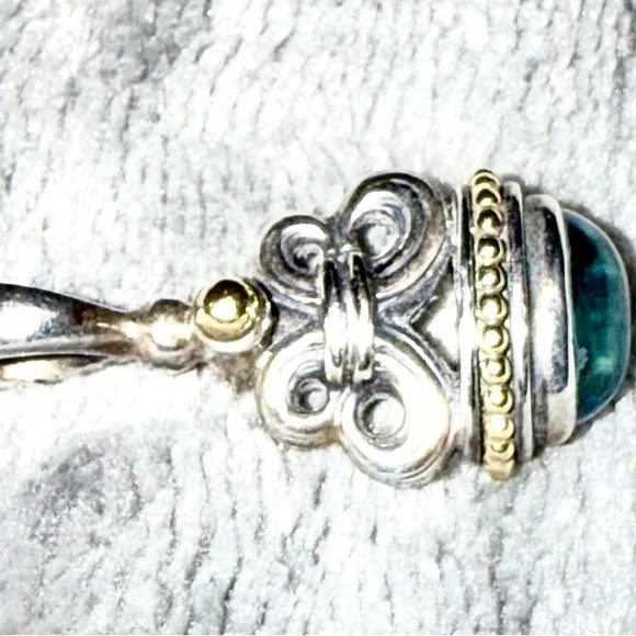 LAGOS Two-Tone Pendant with Blue Stone - Picture 2 of 8